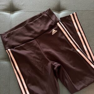 Adidas Women Black Leggings with White Stripe